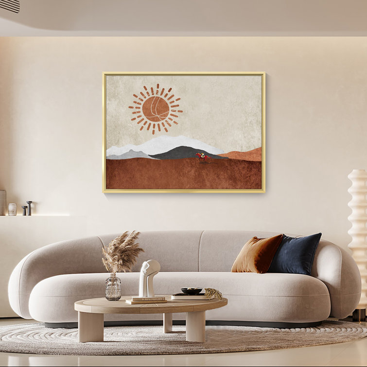 Corrigan Studio® Canvas Abstract Wall Art For Room Gold Aluminum Framed